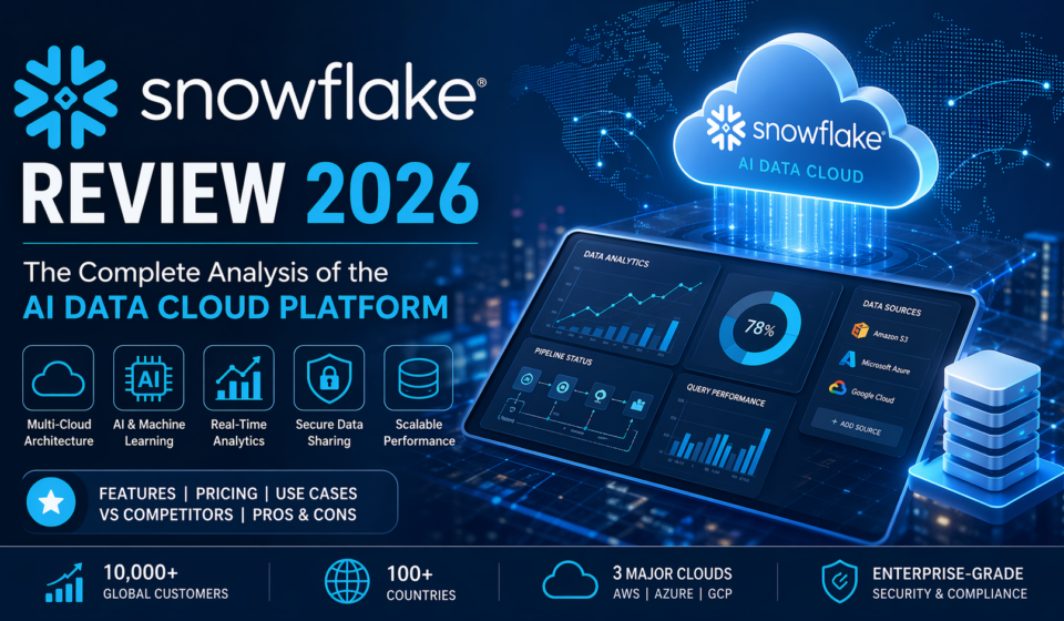 Snowflake Review 2026 AI Data Cloud platform dashboard analytics interface