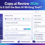 Copy.ai dashboard interface showing AI writing and workflow automation features in 2026