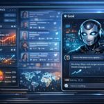 Grok AI 2026 interface showing real-time data analysis and chat interaction