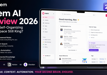 Mem AI dashboard interface 2026 showing AI-powered note organization