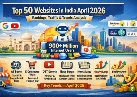 Top 50 Websites in India April 2026 – Rankings, Traffic & Trends Analysis